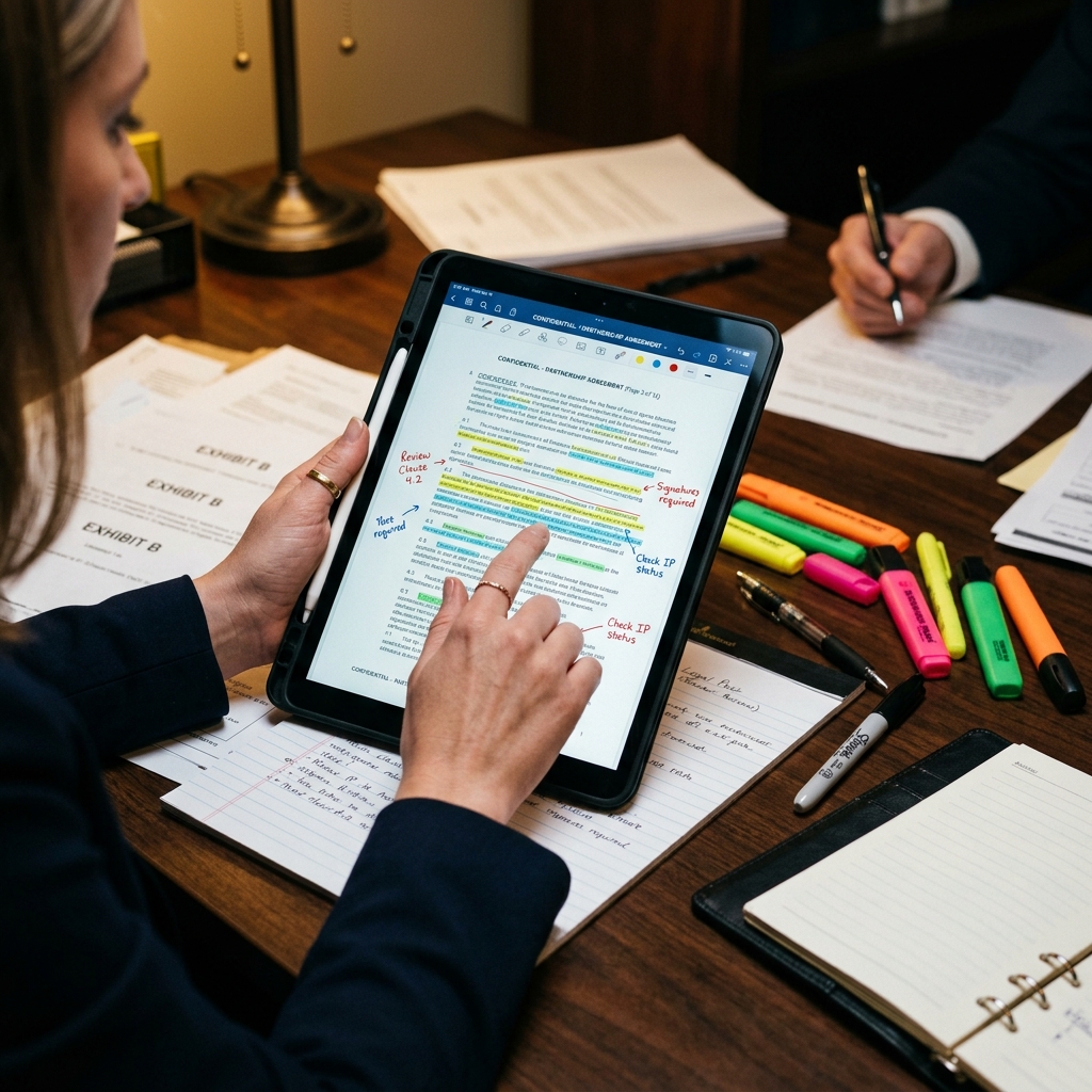 Análisis de documentos legales con tablet
